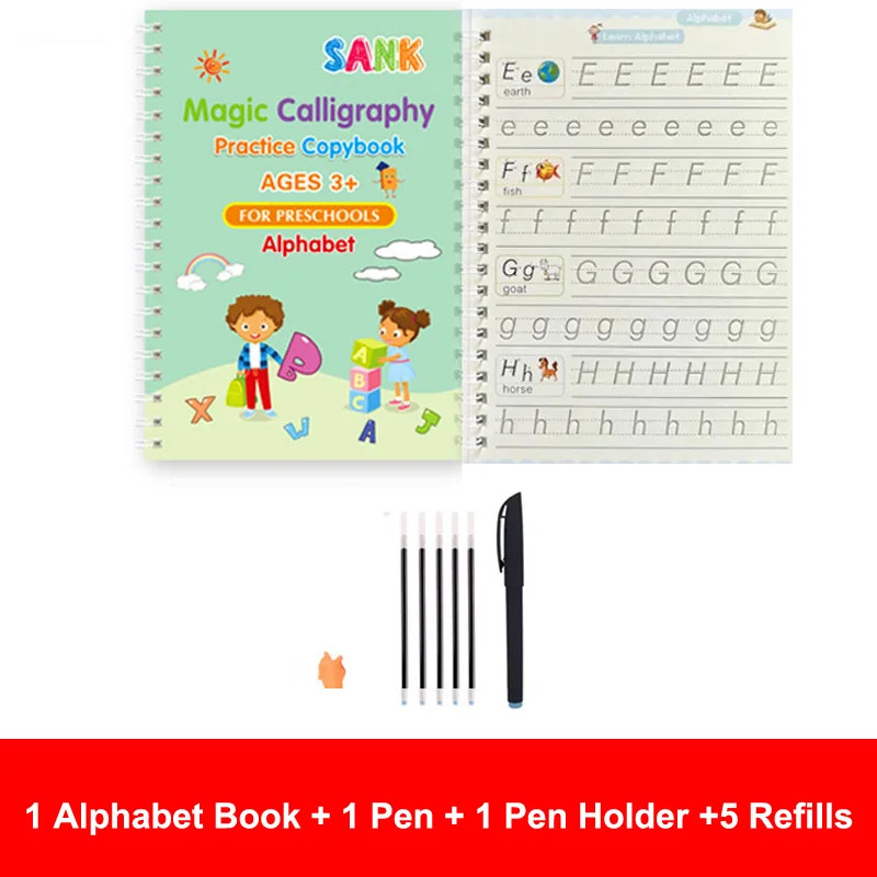 Sank Magic Reusable Calligraphy Copybook for Kids – English Version