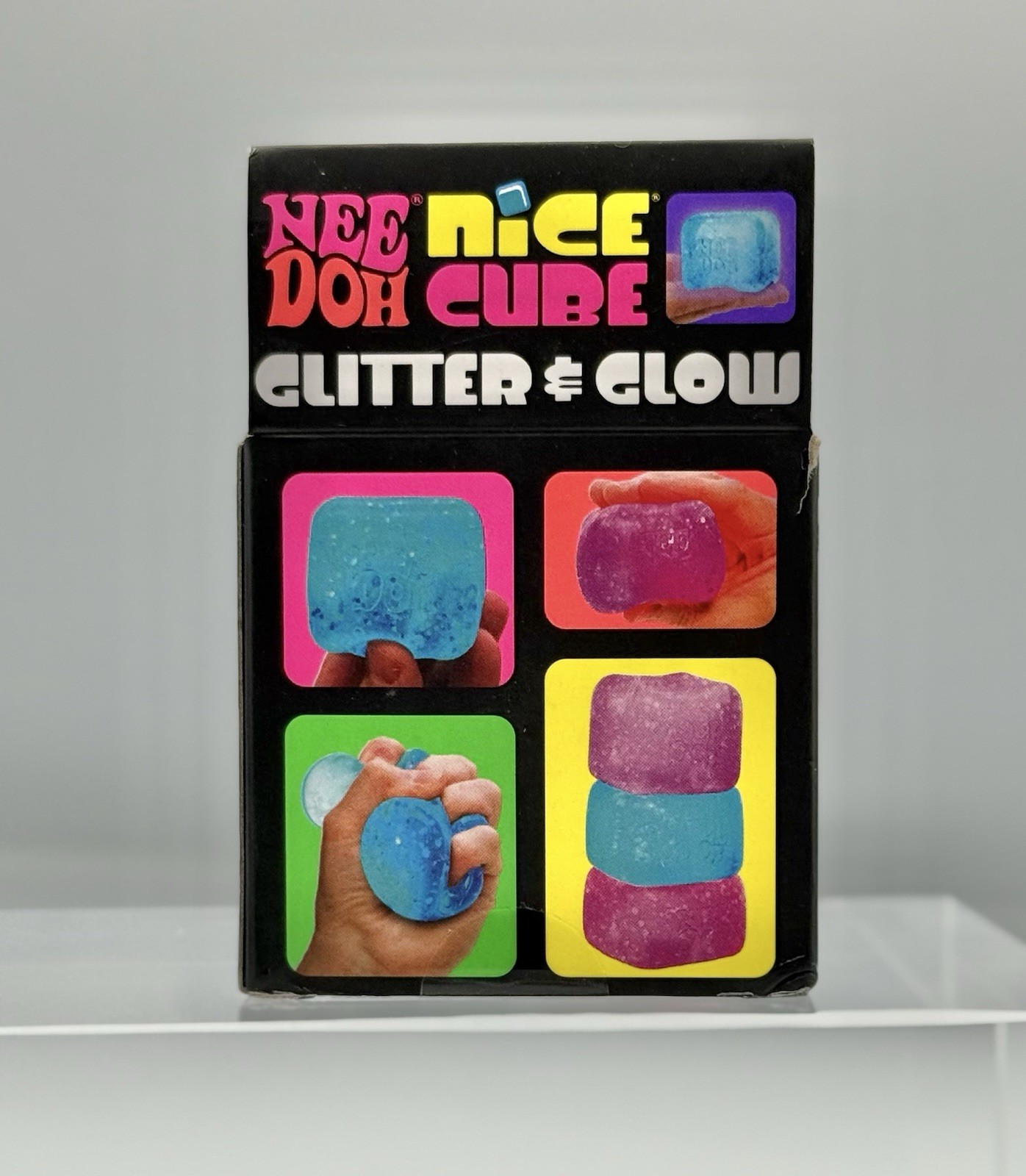 Blue and Purple NeeDoh Nice Cube Glitter and Glow – Authentic and New in box