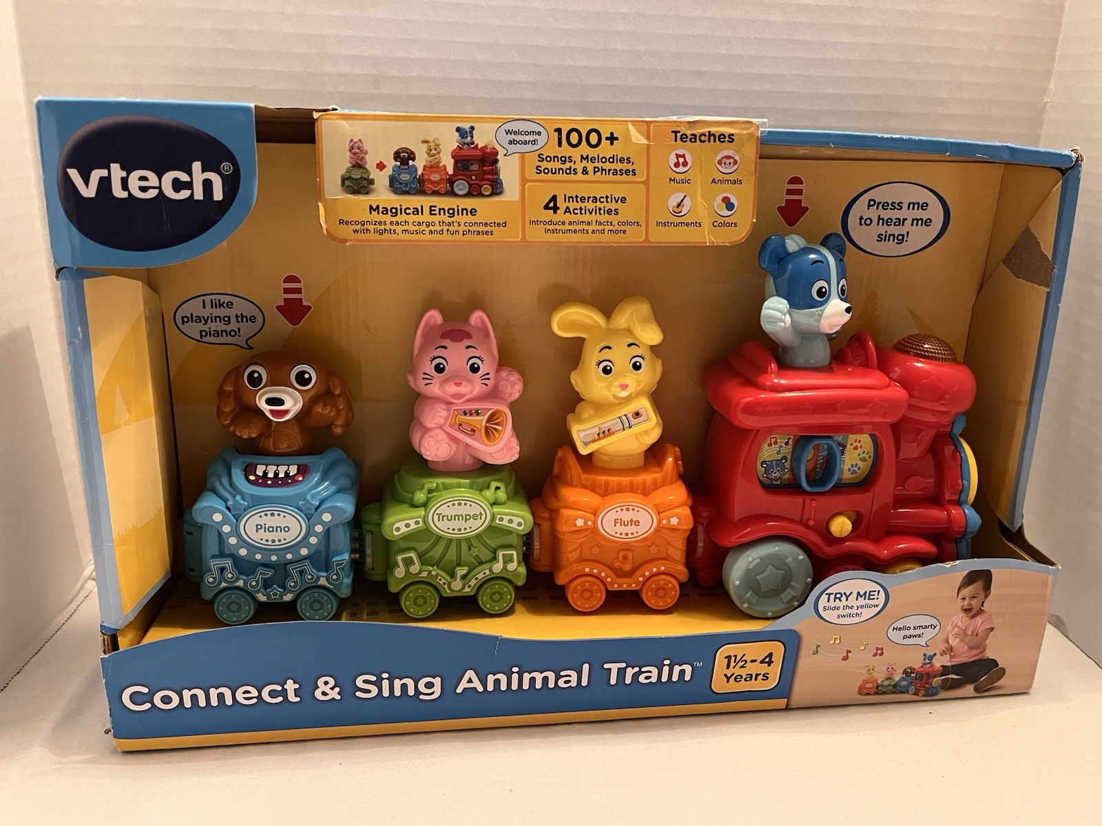 VTECH Connect & Sing Magical Engine Animal Train 100 Songs Sound 1.5-4 Years NEW