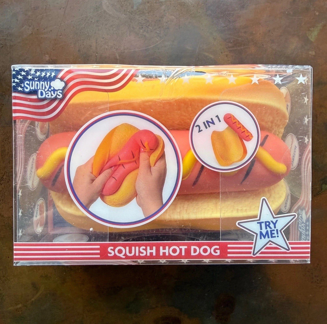 Toymendous Sunny Days Jumbo Hot Dog Squish Sensory Viral Squishy Toy TikTok