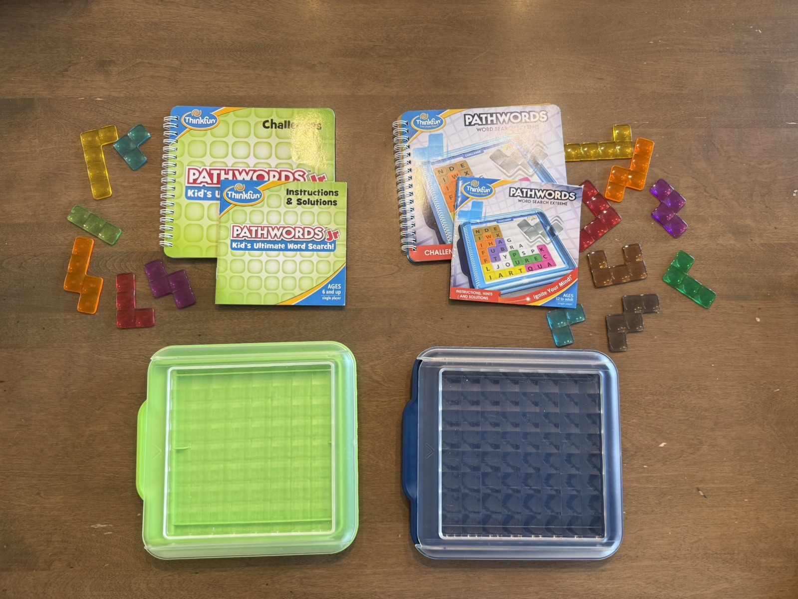 Lot 2 ThinkFun Pathwords & Jr game Word search challenges Spelling Educational