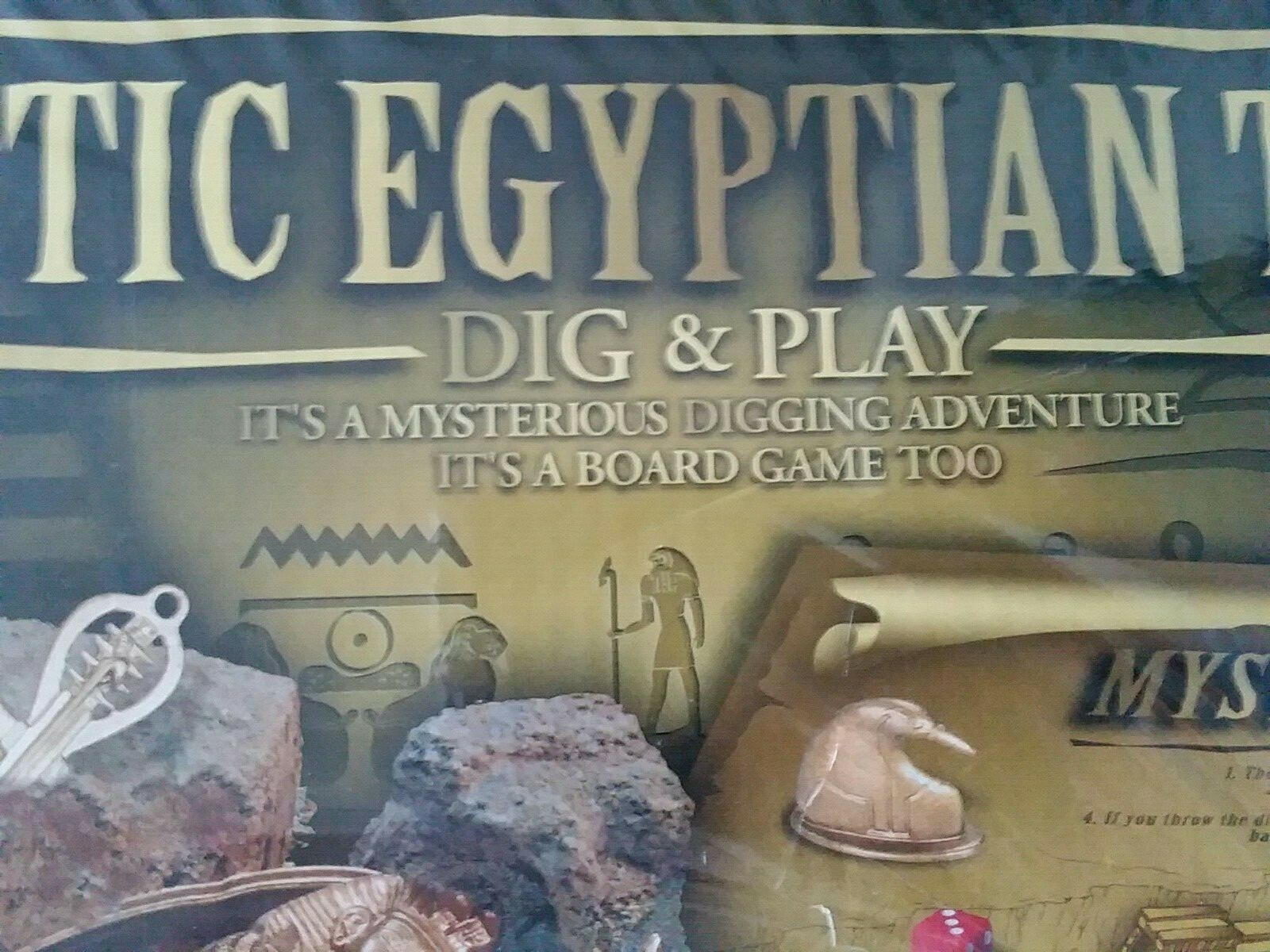 Mystic Egyptian Tomb Dig & Play Board Game Checkers Dice 4M New Sealed Ages 7&Up