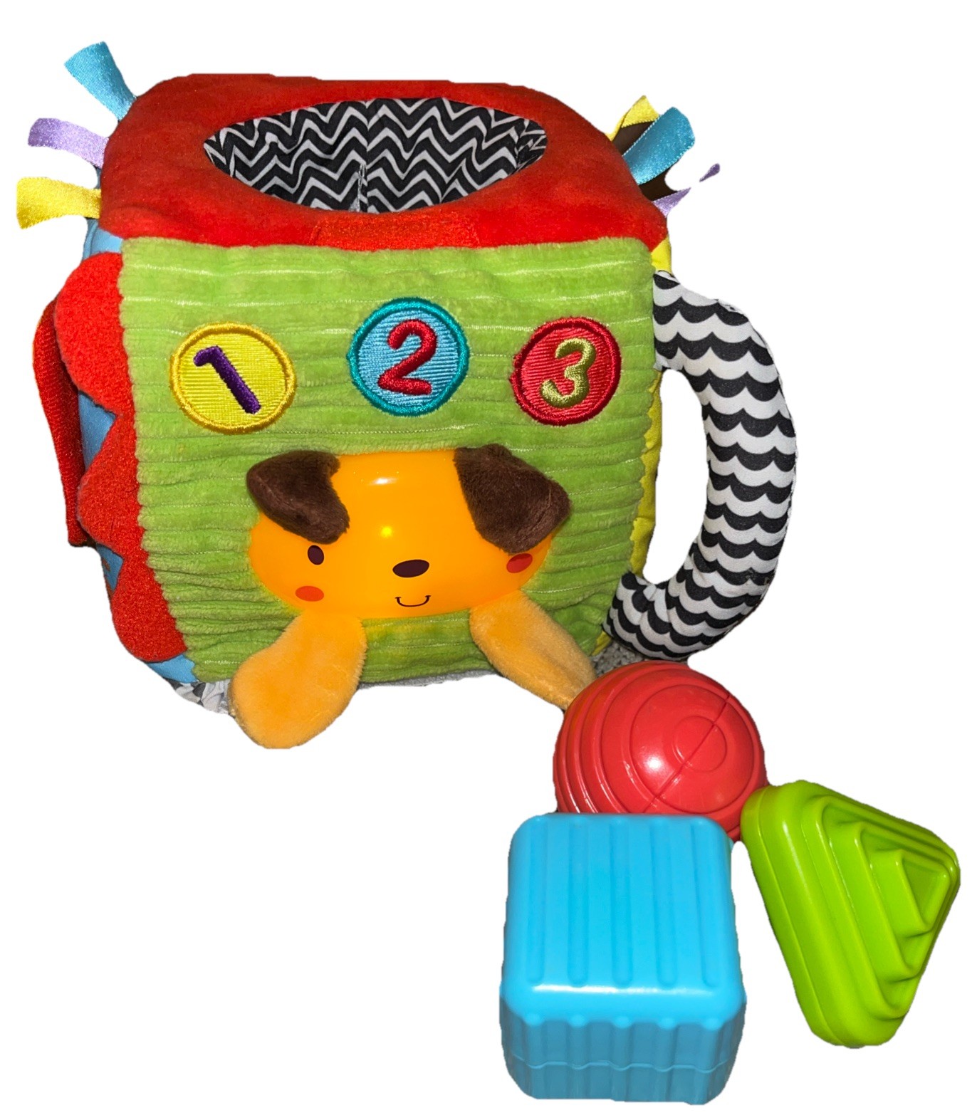 VTech Soft and Smart Sensory Cube Multicolor Numbers Letters Sound 3 Shapes