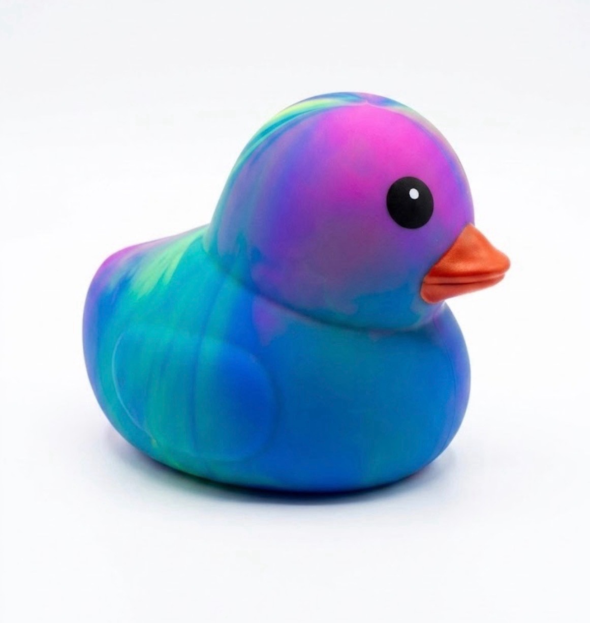 New Sunny Days Viral Rainbow Jumbo Squeeezy Tye Dye Duck Squish Toy Squeezy FAST