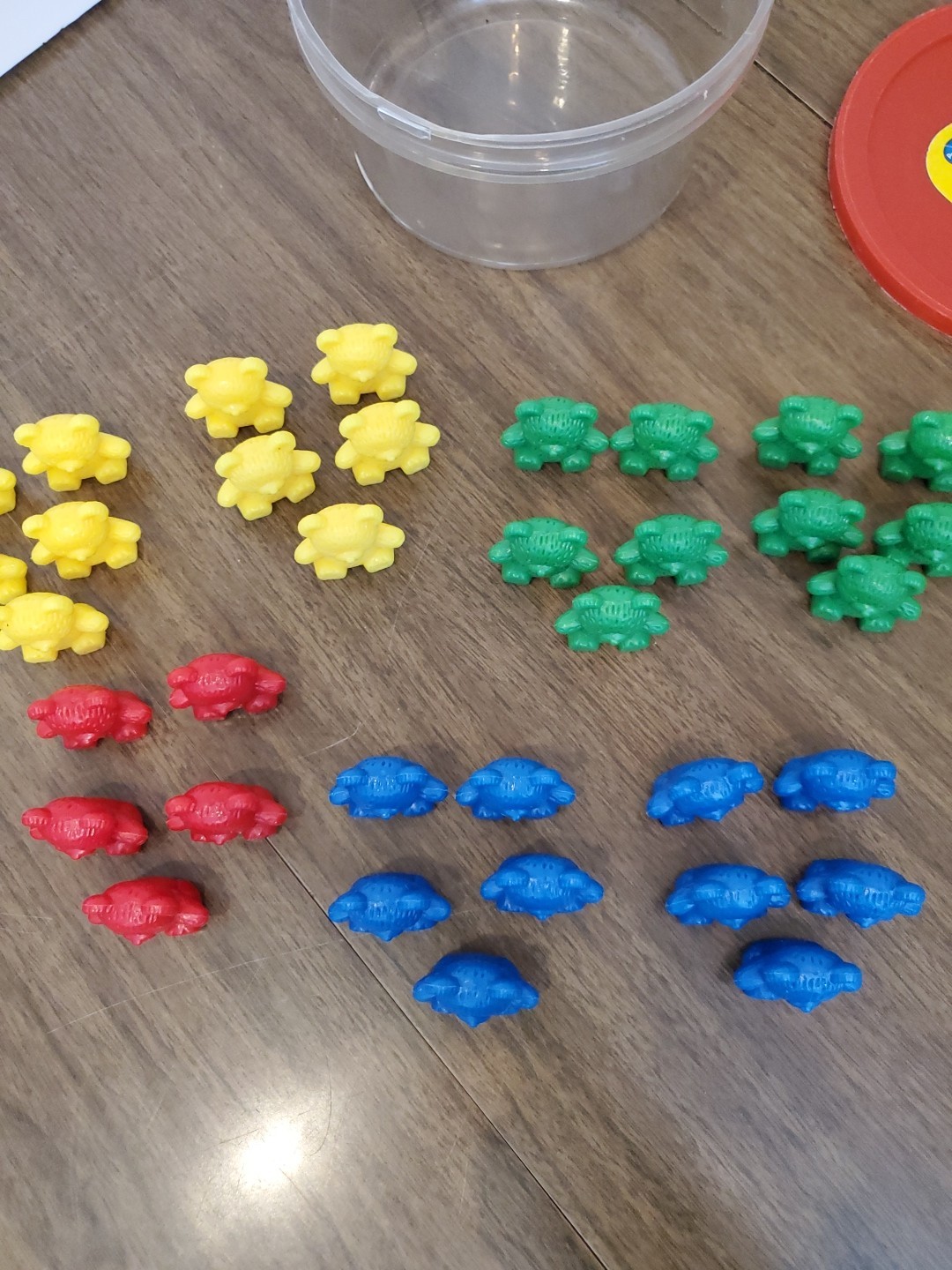 42 Piece Counting Bear Set, 4 Colors-Red, yellow, Blue And Green, One Size