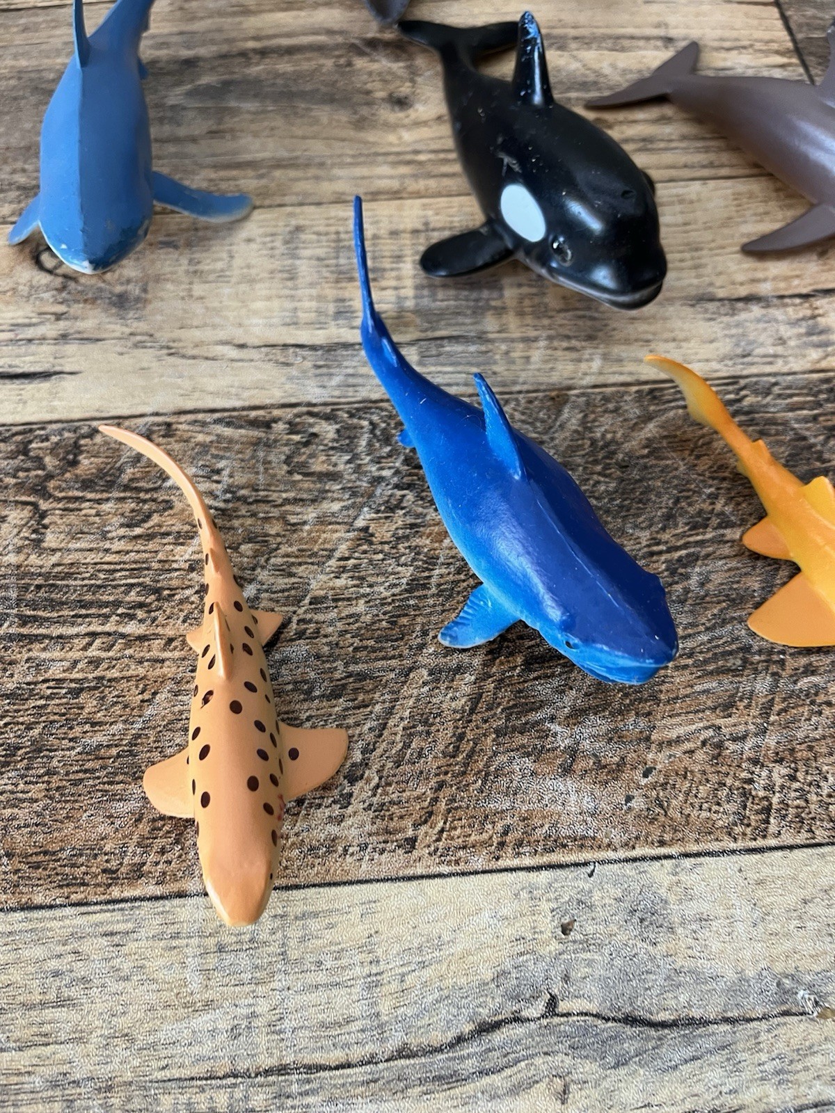 Ocean Animals Plastic Large Lot 60+ Of Sharks Whale Dolphins 10 Inch And Less