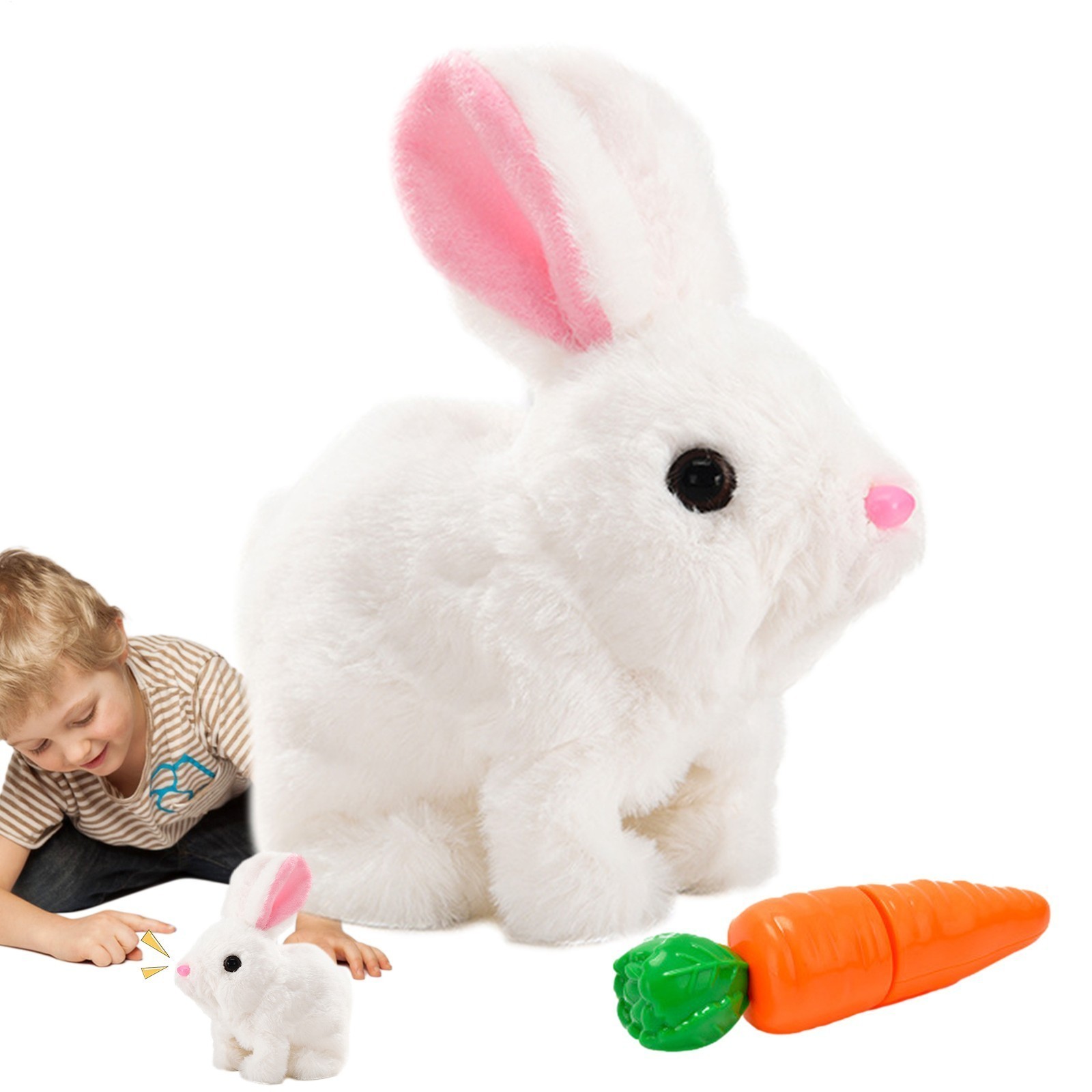 Electric Plush Rabbit Hopping Jumping Interactive Bunny Robot Toy Easter Gift