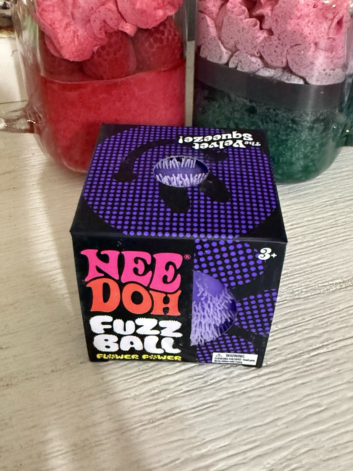 Purple Needoh FUZZ BALL Flower Power Nee Doh Squishy NEE-DOH Fuzzball AUTHENTIC
