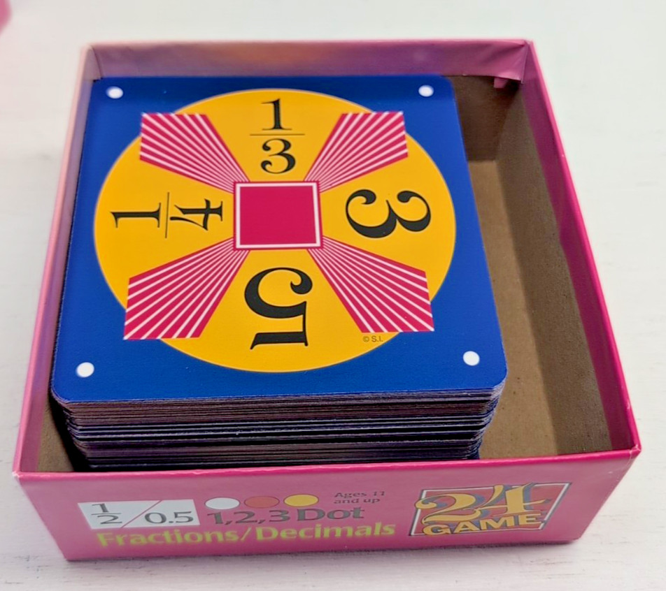 24 GAME FRACTIONS DECIMALS EDITION 96 CARD DECK MATH GAME, AGES 11+ BY SUNTEX