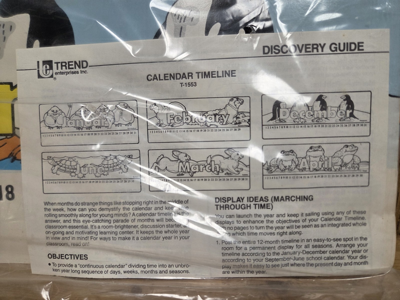 Vintage 1985 Trend Enterprises Calendar Timeline Bulletin Board Set