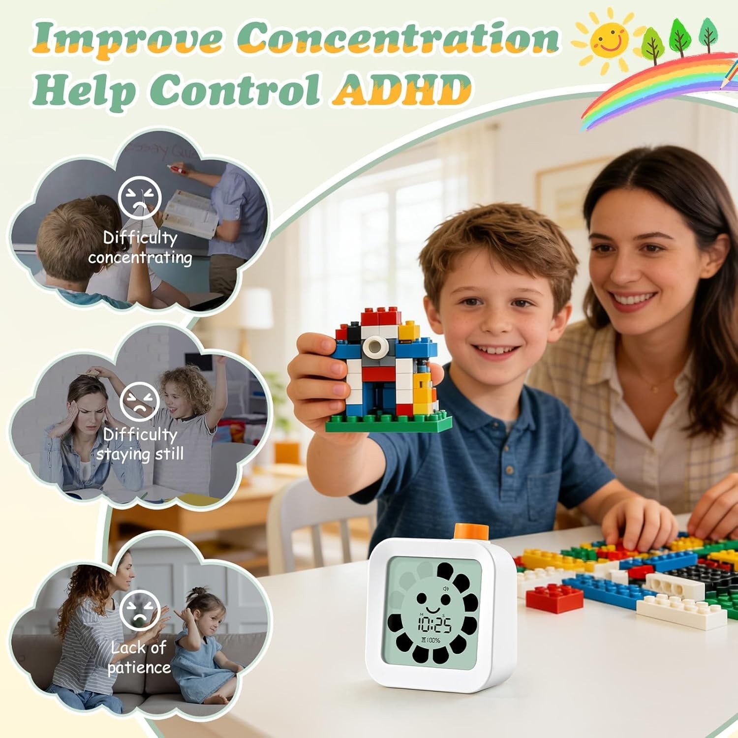 School Supplies for Kids Visual Timer for ADHD & Autism, Digital Countdown Ti…