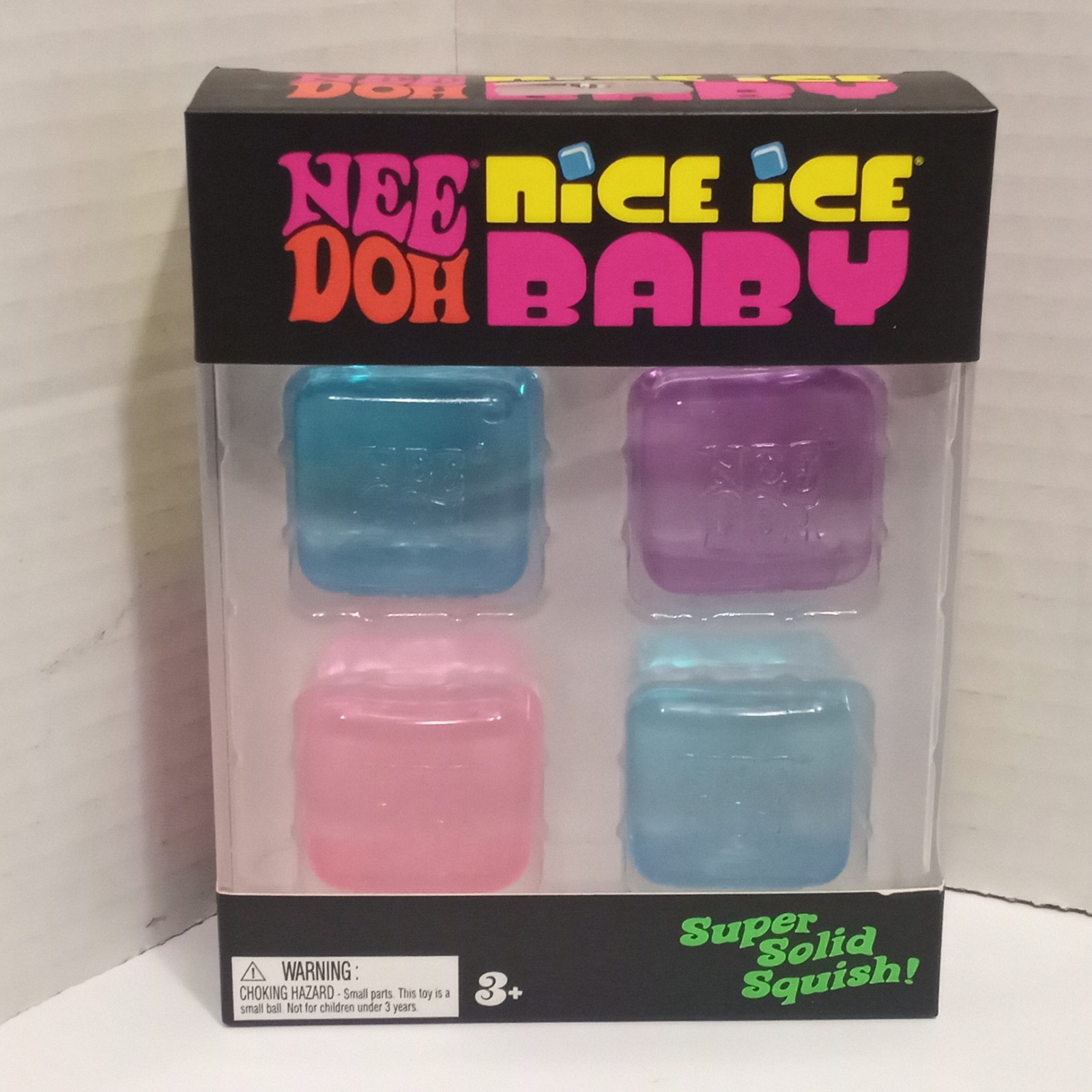 Needoh Nice Ice Baby 4-Pack Squishy Stress Cubes Sensory Toy New Sealed