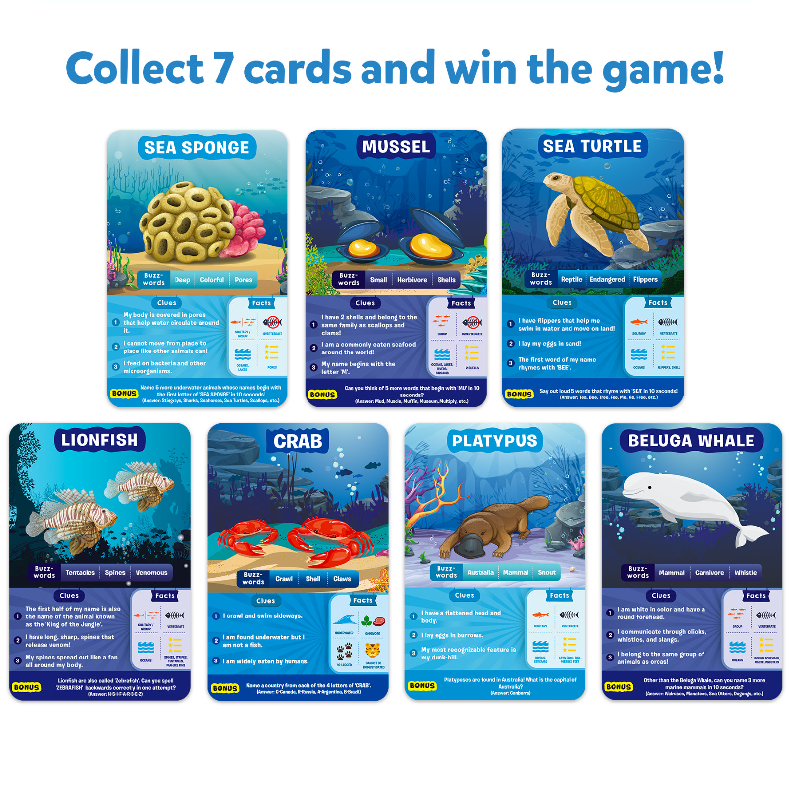 Skillmatics Card Game – Guess in 10 Underwater Animals for Kids Ages 8 and Up