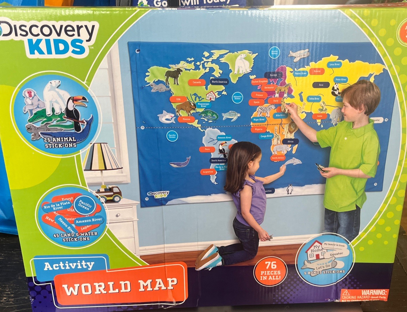 Discovery Kids Activity World Map 76 pieces ( New – Read)