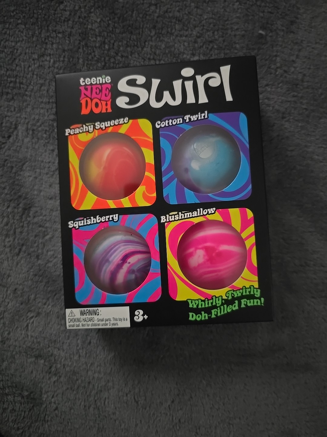 NeeDoh Teenie Swirl 4-pack, Nee Doh Mini Squishy Stress Balls, 🔥🔥Free Shipping
