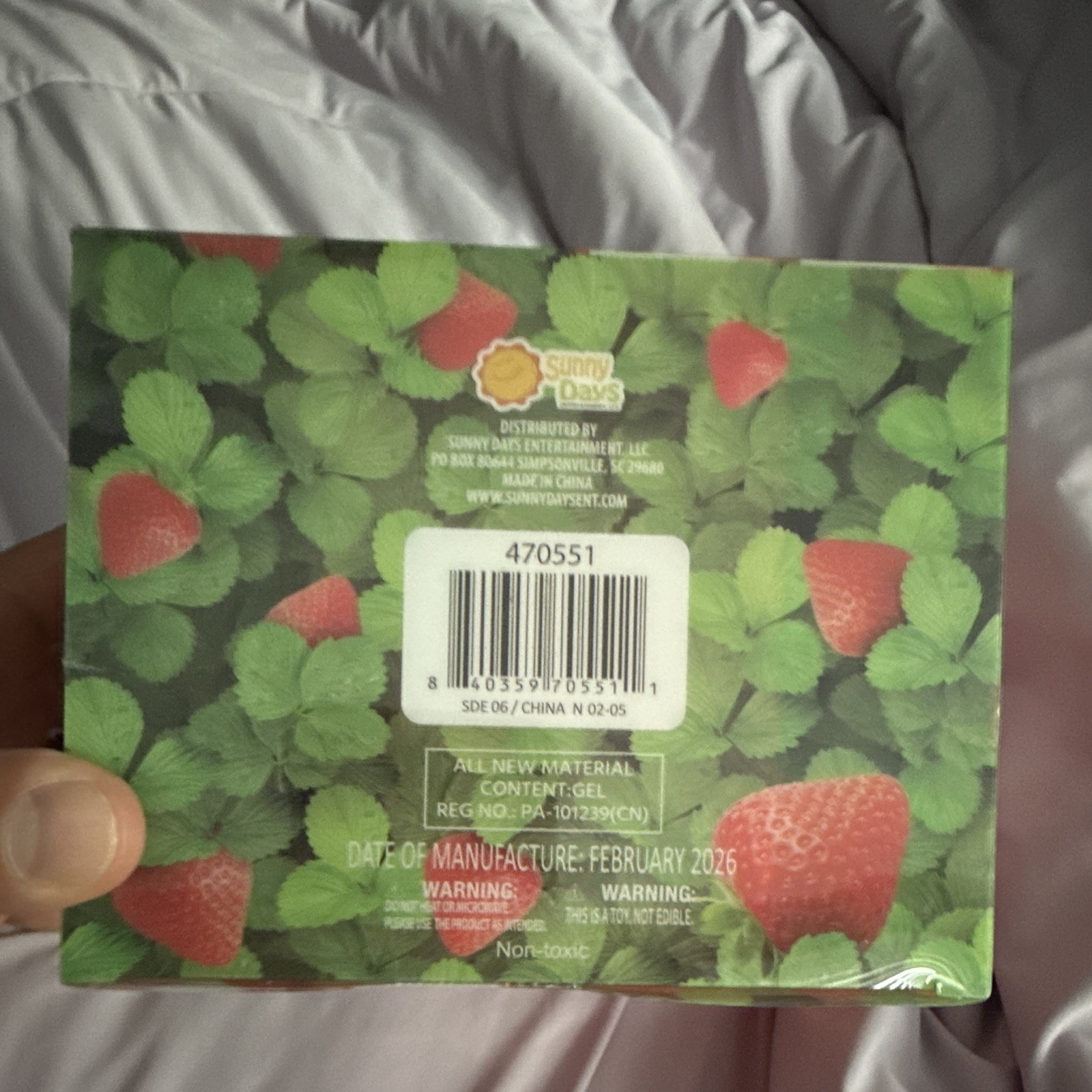 Sunny Days Squeeeeze Strawberry Tactile Squishy Squeeze Toy Red/Green