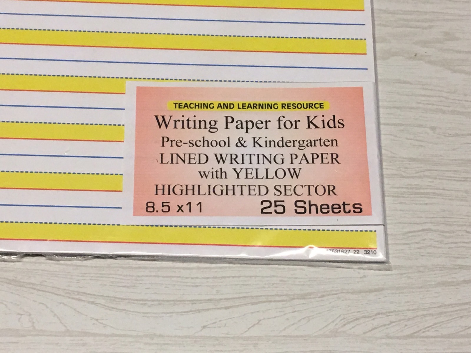 Writing Paper for Kids – Lined Writing Paper Yellow Highlighted Sectors