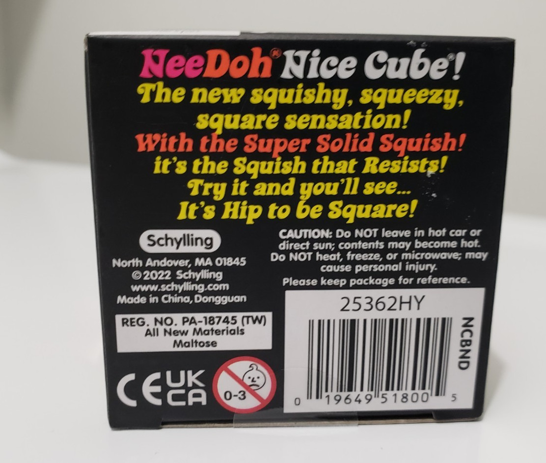 Nee Doh PURPLE Nice Cube Super Solid Squish – Authentic – NIP