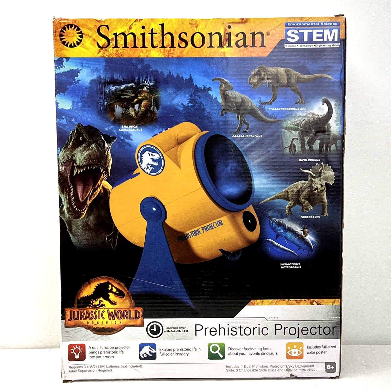 Smithsonian Jurassic World Dominion Prehistoric Dinosaur Room Projector Science