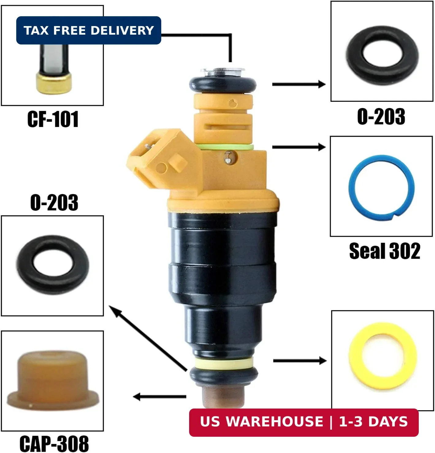 HiSport Fuel Injector Seal Kits Compatible with Ford Mercury Lincoln Jeep V8 5.4