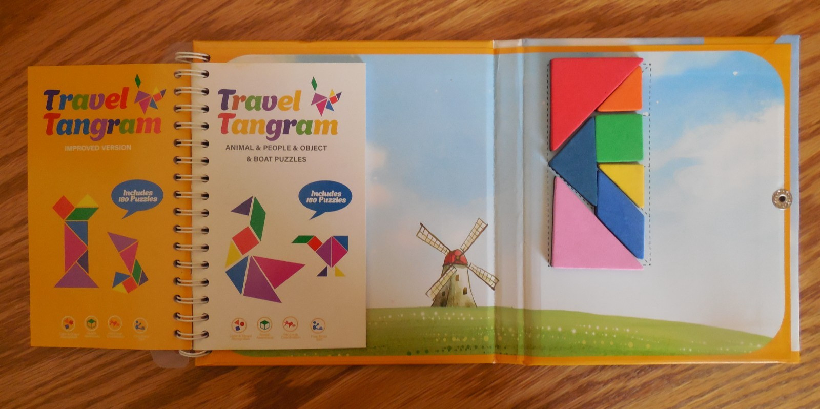 NEW Coogam Magnetic “Travel Tangram” Book w Shapes & 360 Puzzles for Ages 3+
