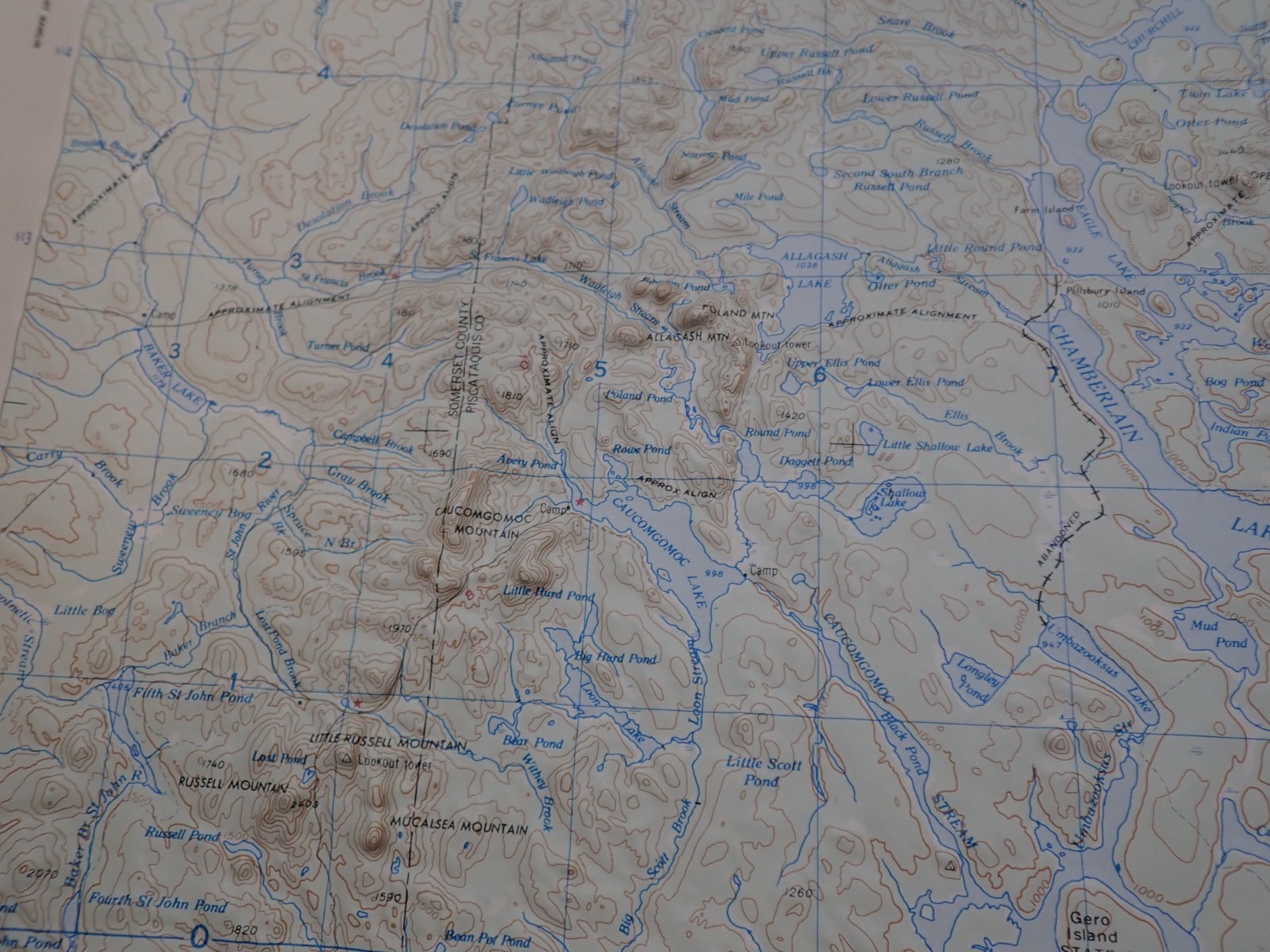Hubbard Scientific Raised Relief Map Unframed 29″ Presque Isle Maine NL 19-5
