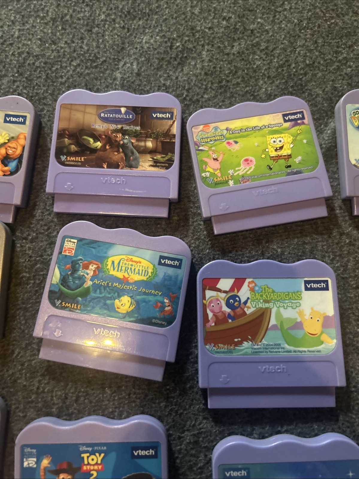 Lot Of 14 VTech V.Smile Learning System Game Cartridges Untested- Marvel Disney