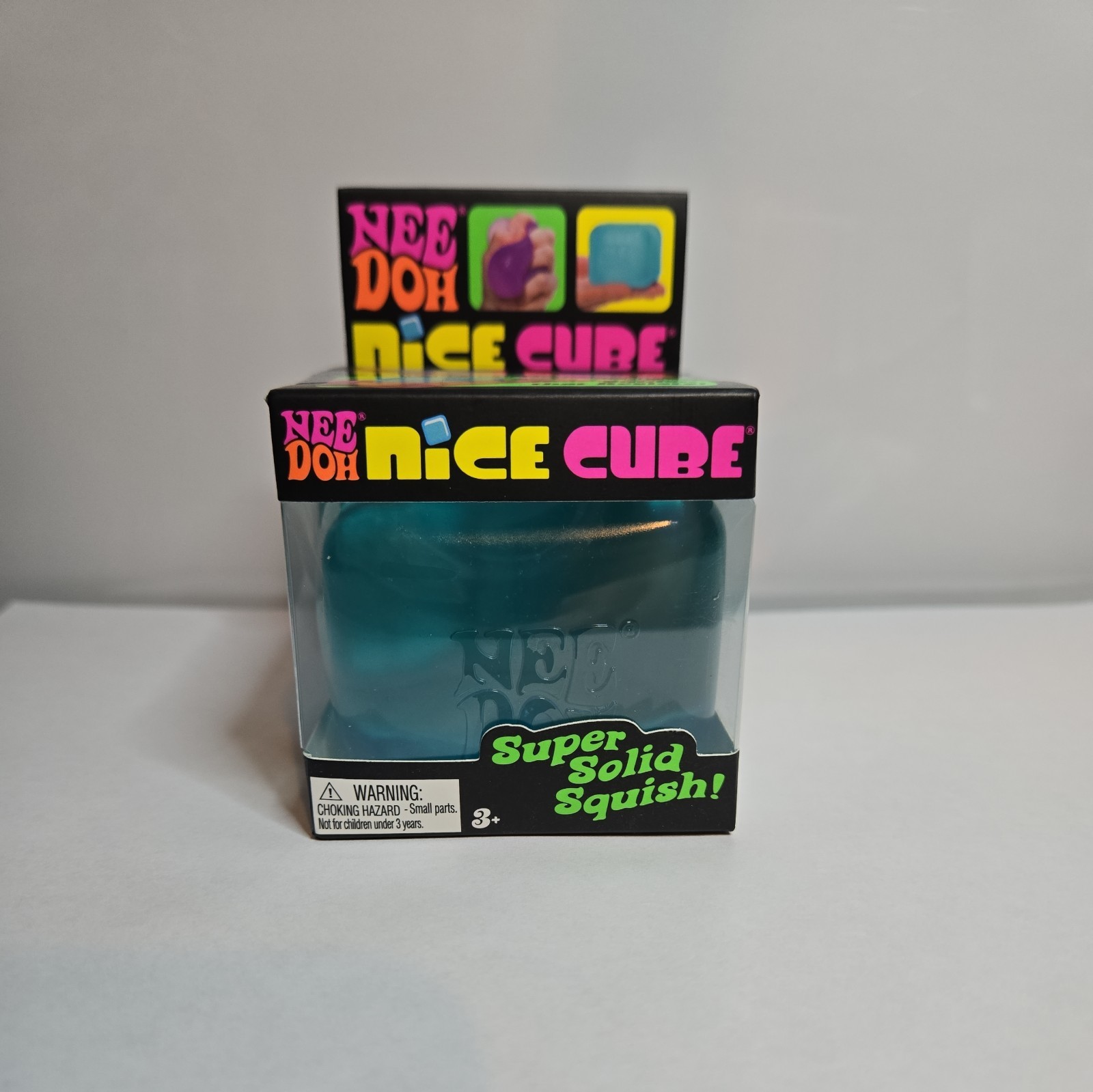 NeeDoh Nice Cube Super Solid Squish Nee Doh Ice Cube Blue