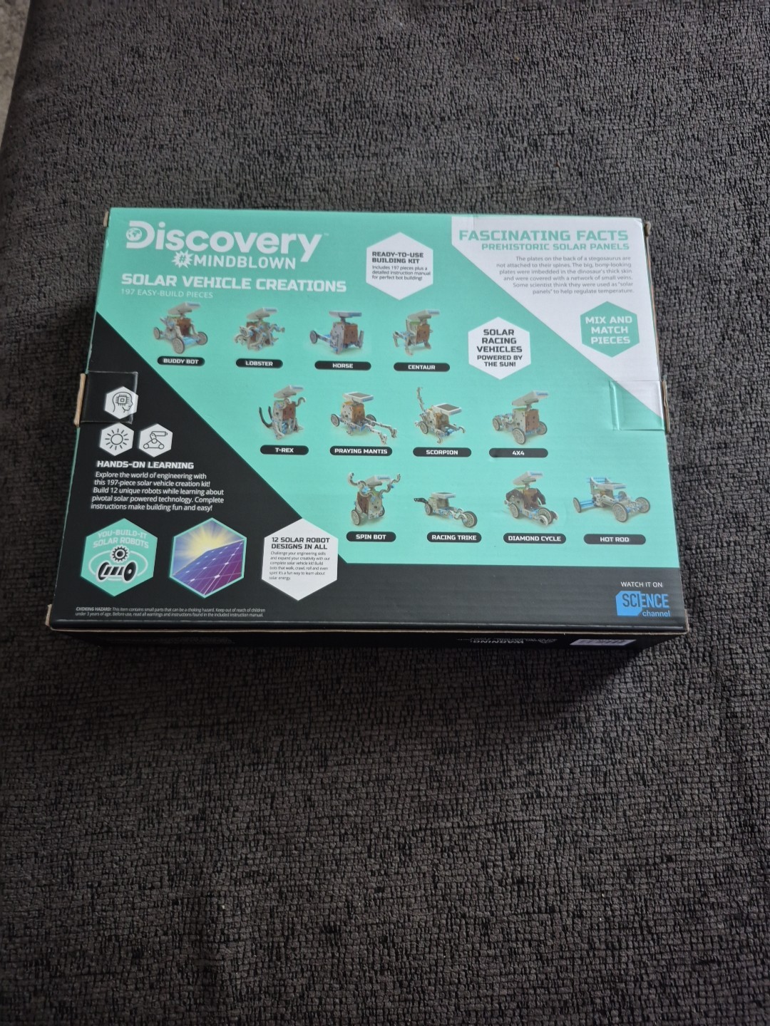 Discovery:Mindblown/Solar Vehicle Creations Kit/STEM:12 Designs 197pc/New
