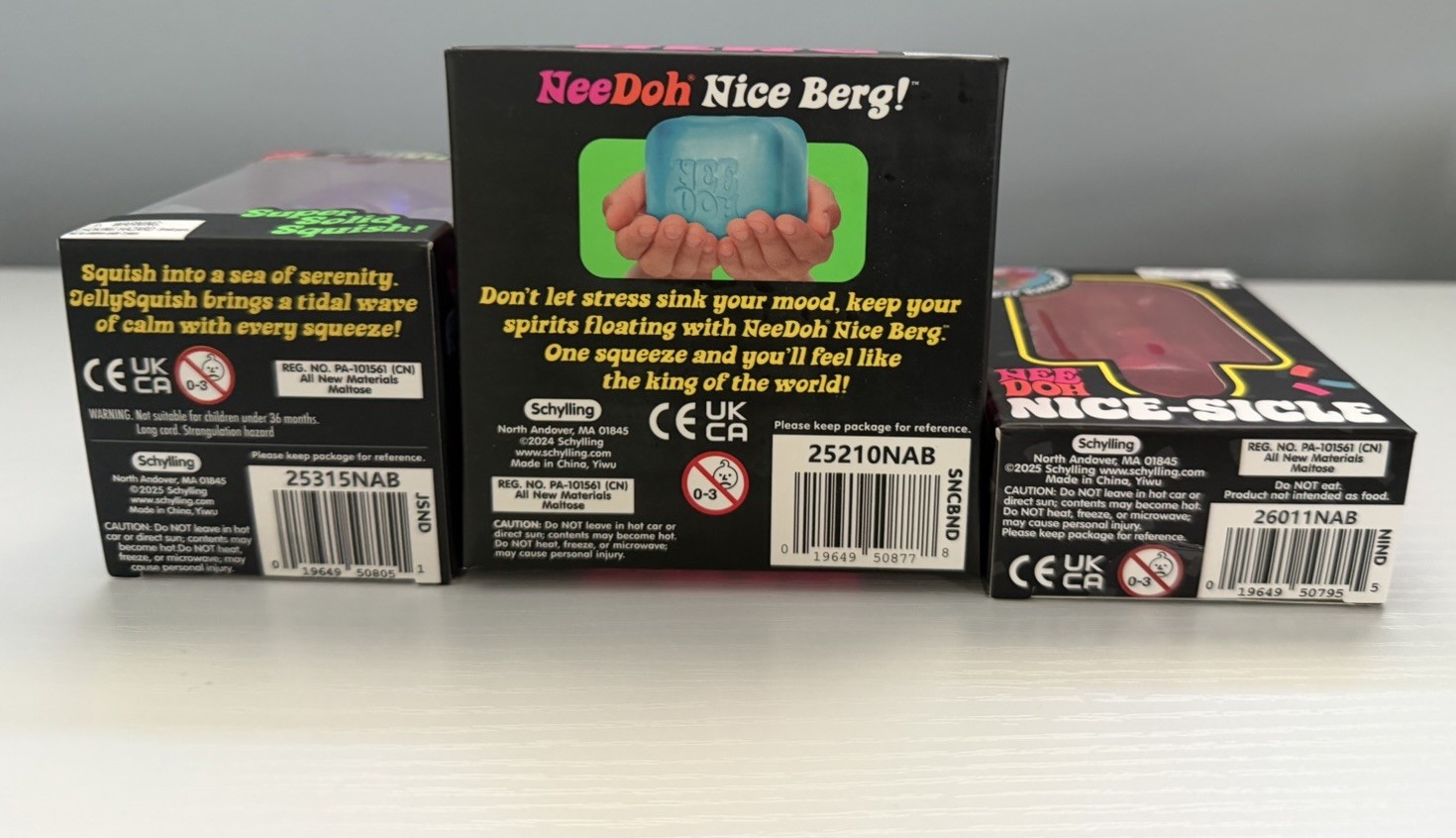 NeeDoh Set of 3. XL NiceBerg, Nice-Sicle and Jelly Squish. RARE