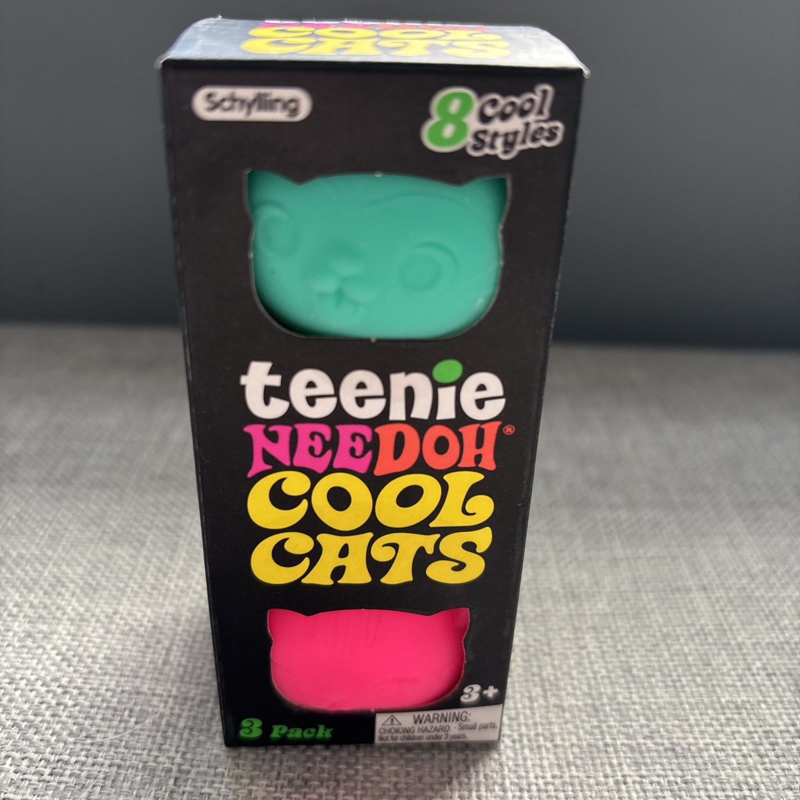 Teenie Needoh Cool Cats 3 Pack (Teal/Orange/Pink)