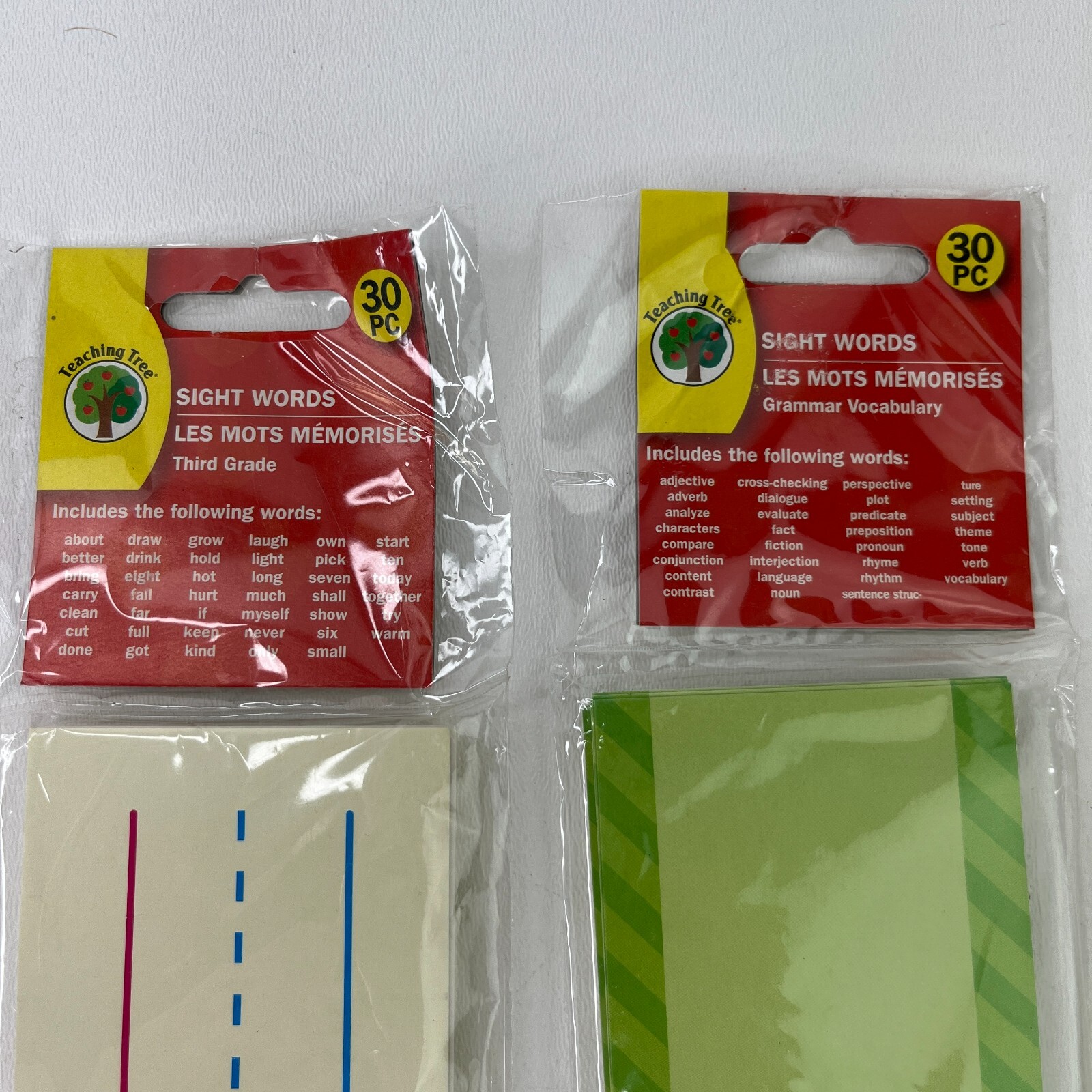 Lot of 4 Teaching Tree Sight Card Strip 3rd Grade, Grammer, Math, Social Studies
