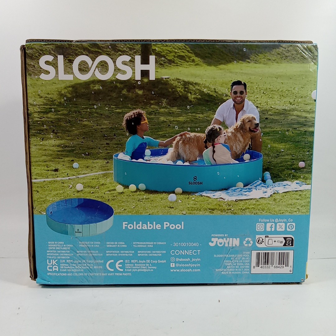 SLOOSH Foldable Dog Kiddie Pool – Portable Hard Plastic Doggie Swimming Pool..C1