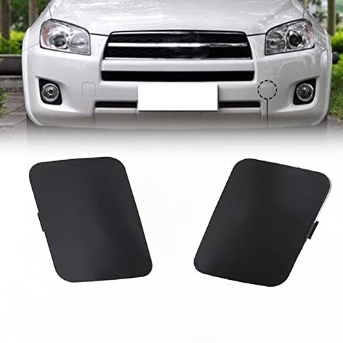 2 x Black Auto Parts Left Right Front Bumper Tow Hook Cover Cap Replacement