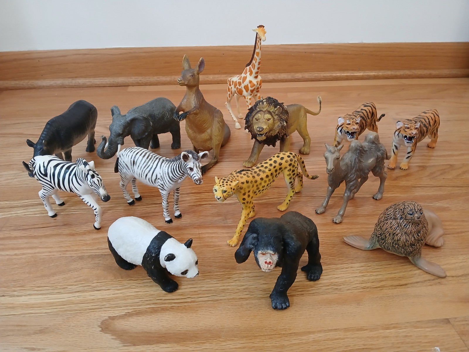 Vintage Vinyl Toy Animal Figures Lot of 14 Jungle Desert Sea AAA Playskool READ