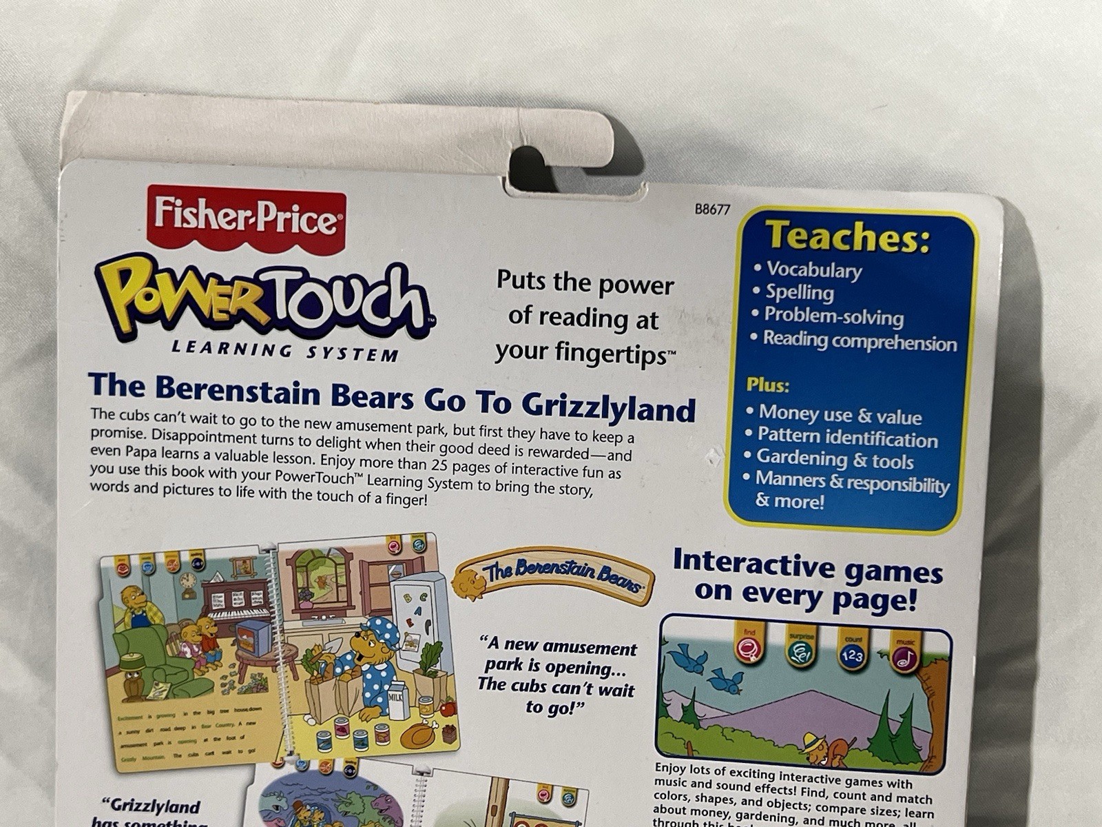 Fisher Price BERENSTAIN BEARS Go To Grizzlyland POWERTOUCH Learning Books Sealed