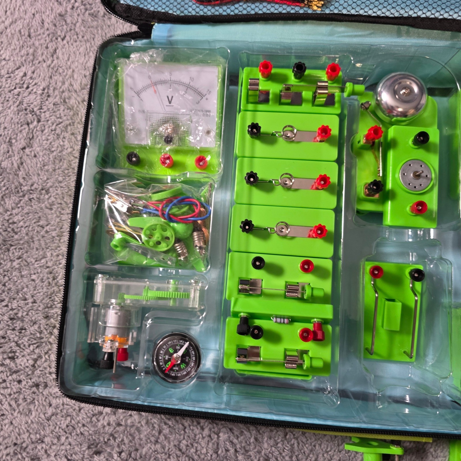 EUDAX Kids Junior High Electricity and Magnetism Kit Green Physics Science Lab
