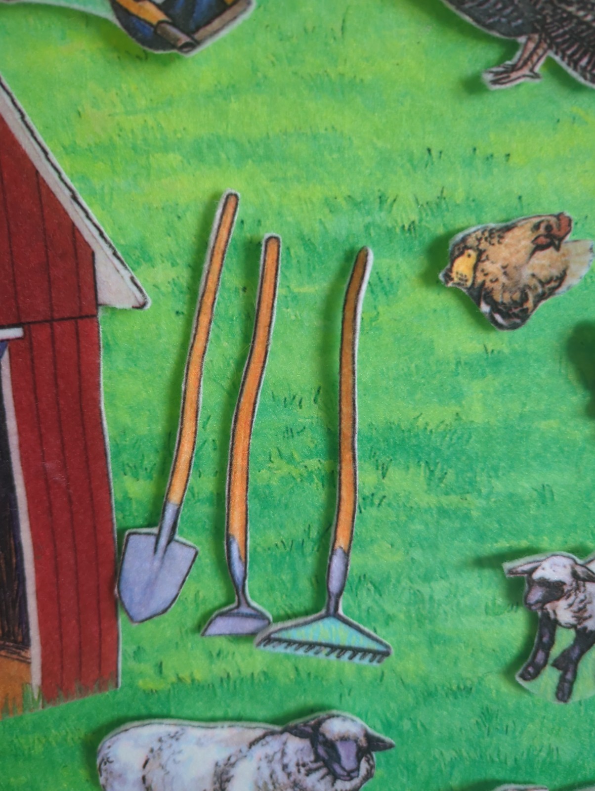 Felt Farm Animal Story Set Large 31″ X 23″ W/ 42 Animals, Buildings, Farmers Etc