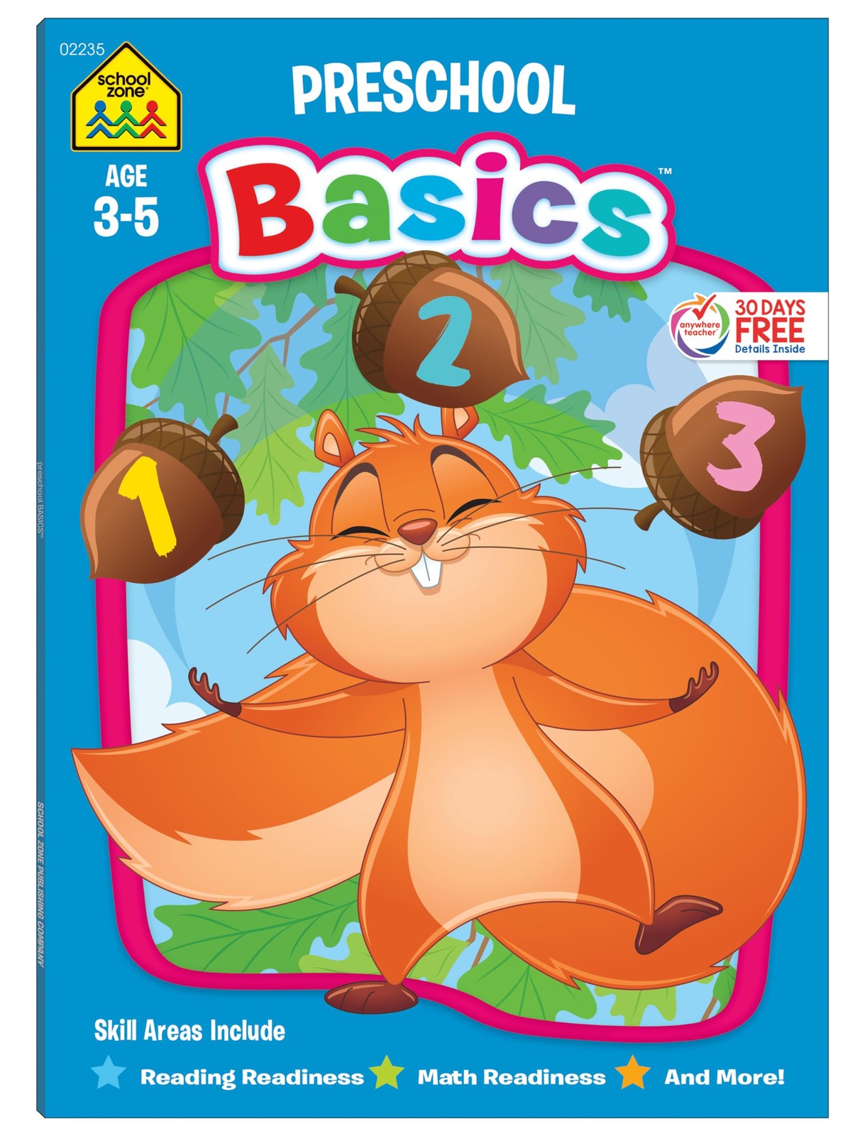 School Zone Preschool Basics Workbook: Pre-K, Beginner Reading, Early Math,…