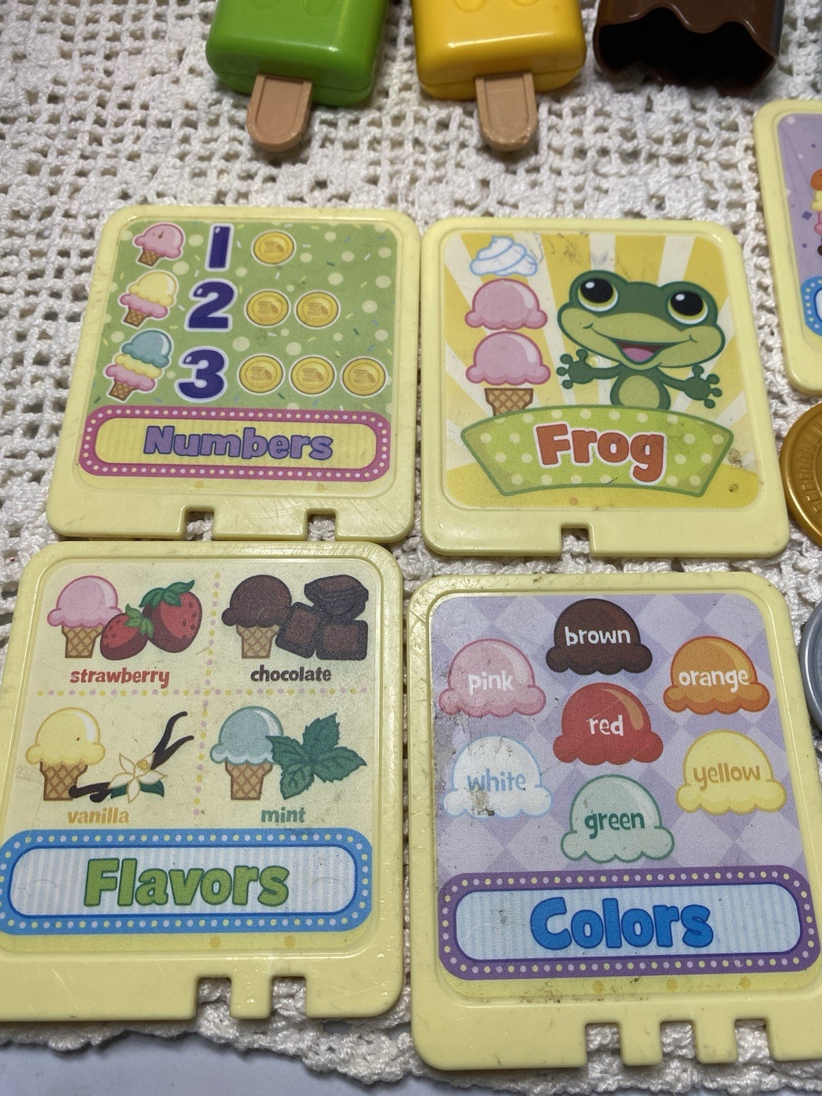 Leap Frog Scoop And Learn Ice Cream Cart Lot Of Popsicles, Toppings, And More