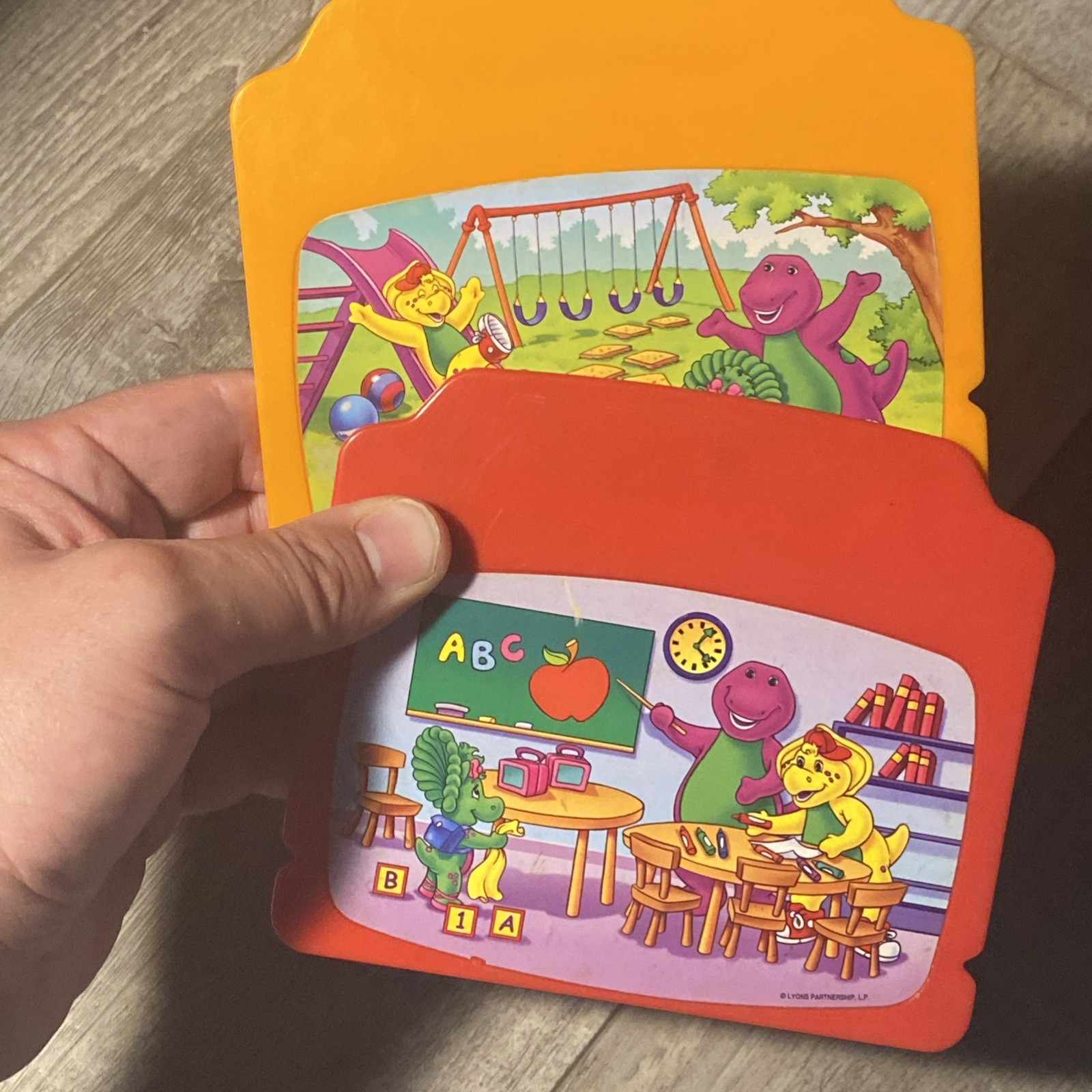 VINTAGE Barney And Friends Kids Learning Laptop Toy – 2 REPLACEMENT STORY CARDS