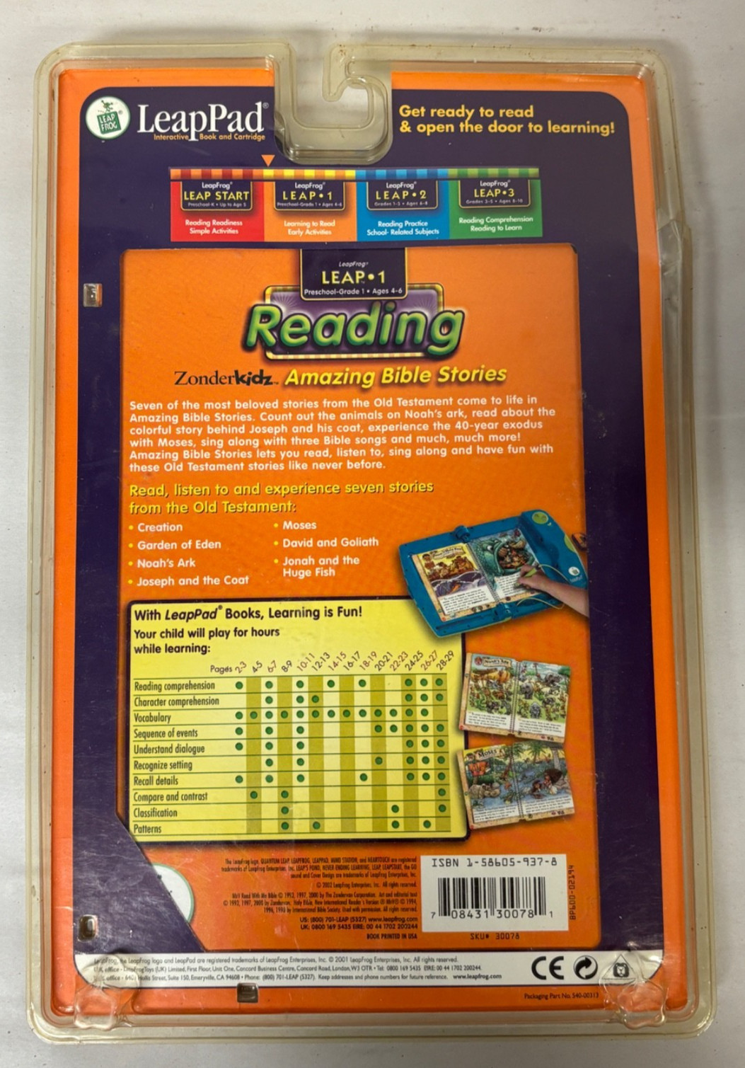 LeapFrog Leap 1 Reading Amazing Bible Stories Book & Cartridge – SEALED