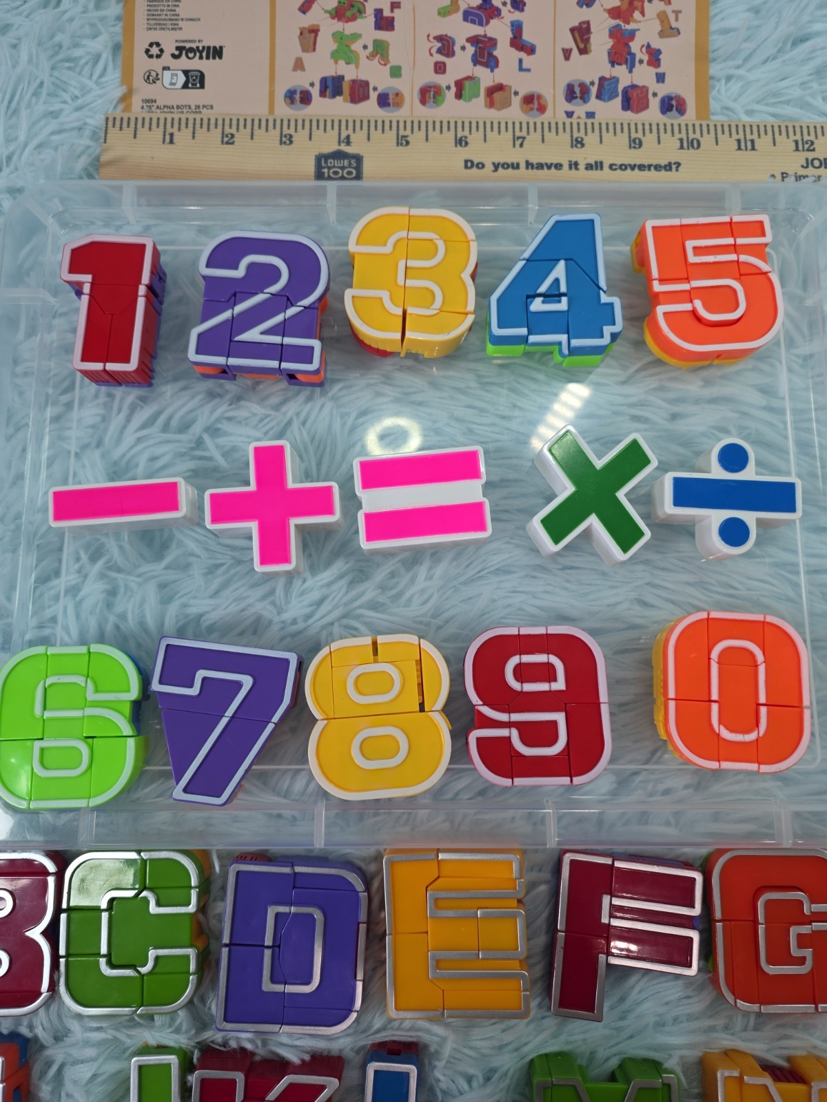 Lakeshore Alpha-Bots Math-Bots Transforming Toy Set Alphabet Numbers Math Lot