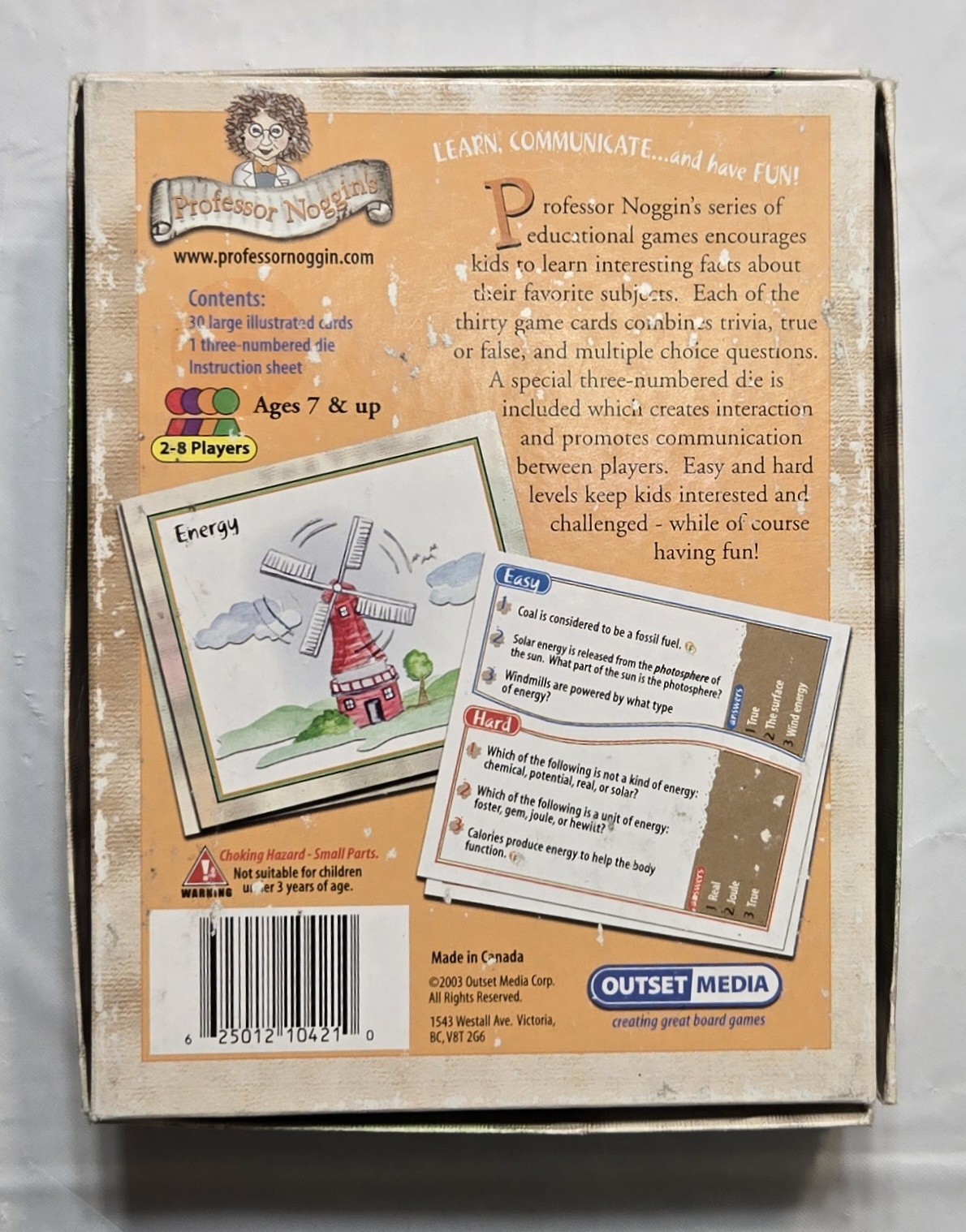 Professor Noggins Wonders of Science Educational Card Game