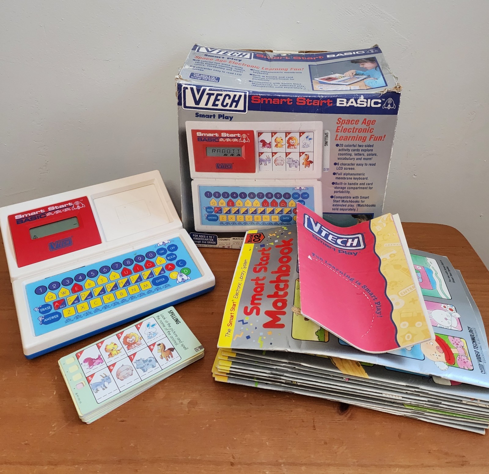 Vintage 1993 VTECH Smart Start Basic EDUCATIONAL Learning TOY + Cards & Books
