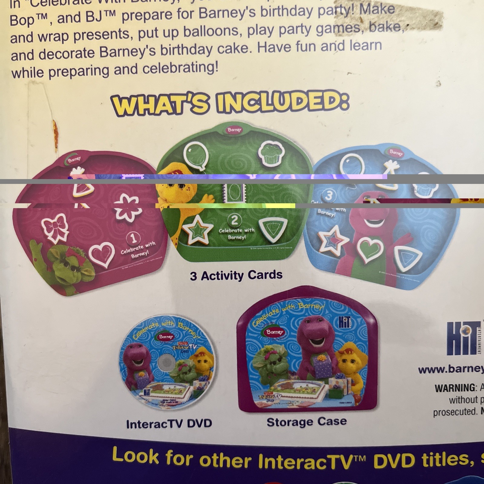 Fisher-Price InteracTV Celebrate With Barney Birthday 2004 Rare New DVD HiT