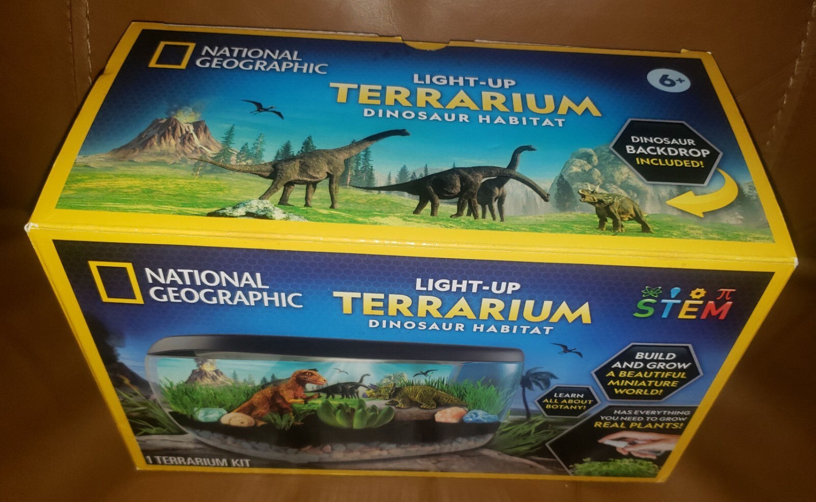 NATIONAL GEOGRAPHIC Light Up Terrarium Kit Dinosaur Habitat STEM Botany NIB