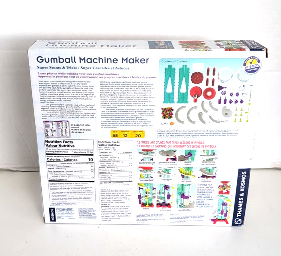 Thames & Kosmos Gumball Machine Maker Super Stunts and Tricks OPEN BOX NEW ITEM