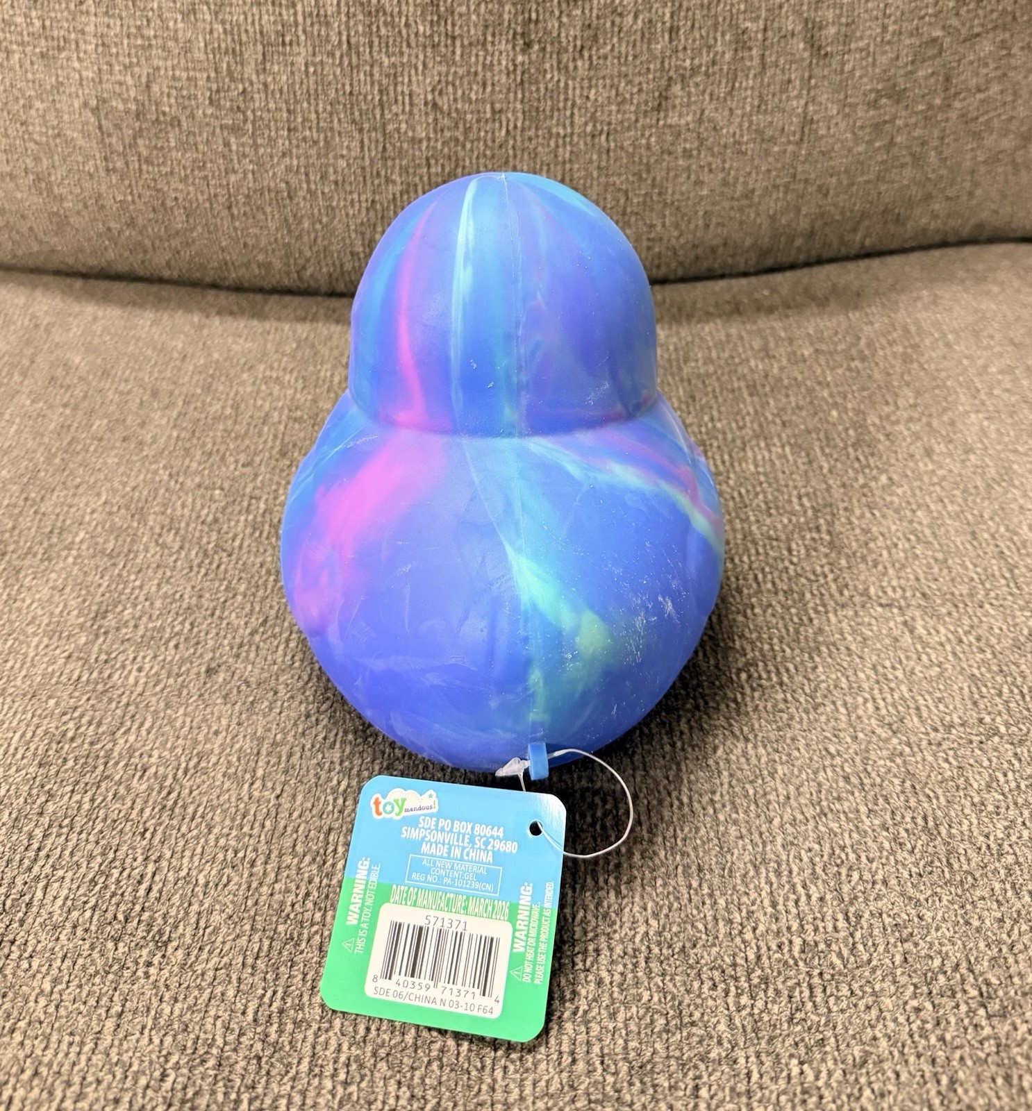 Sunny Days Jumbo Squeezy Ducks – Tie Dye Blue Squishy Stress Relief Toy – NEW