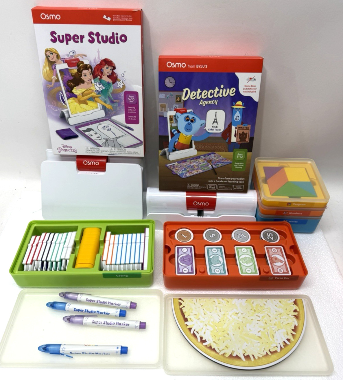 Osmo Lot Includes Everything In Pics Words 2 Bases Tangram Pizza Numbers Coding